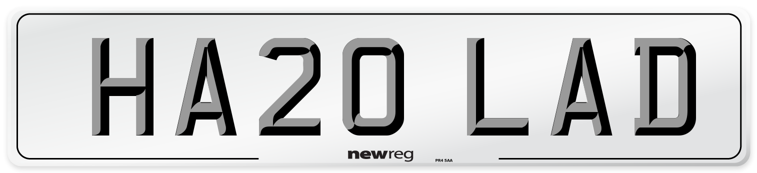 HA20 LAD Number Plate from New Reg
